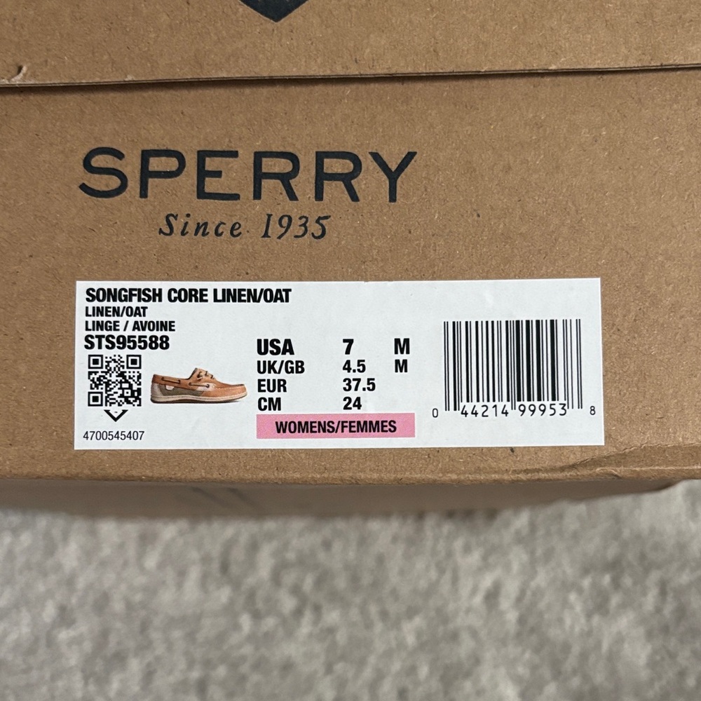 Sperry Women's Two-Tone Tan & Brown Leather Boat Shoes-Brand New- Size 7 - Picture 3 of 4